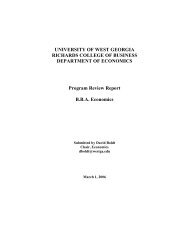 BBA Economics - The University of West Georgia