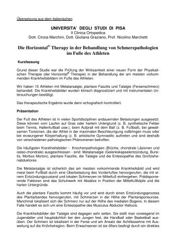 Die Horizontal Therapy in der Behandlung von ... - Wewothom