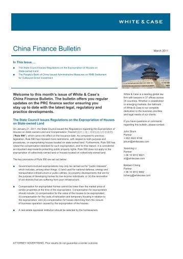 China Finance Bulletin - White & Case