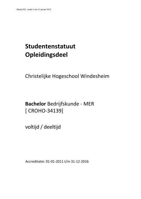 Bedrijfskunde MER - Windesheim