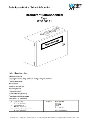 Brandventilationscentral Type - WindowMaster