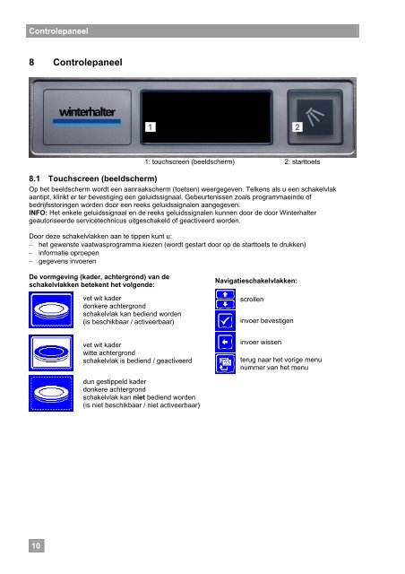 Gebruiksaanwijzing - Winterhalter