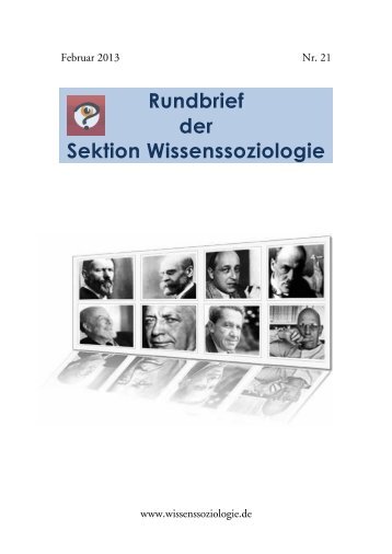 Rundbrief Nr. 21 - Sektion Wissenssoziologie der Deutschen ...