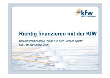 Richtig finanzieren mit der KfW