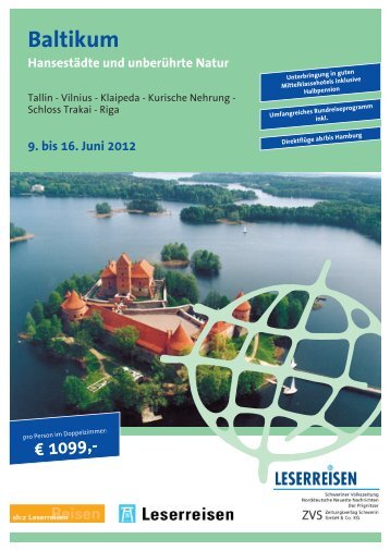 Baltikum Hansestädte und unberührte Natur 9. bis 16. Juni 2012
