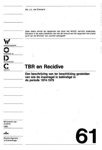 TBR en recidive; een beschrijving van ter beschikking ... - WODC