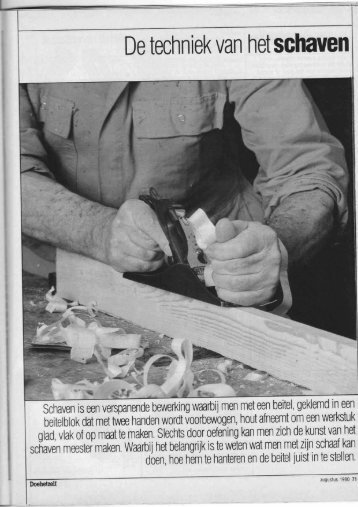 De techniek van het schaven - Woodworking.nl het ...