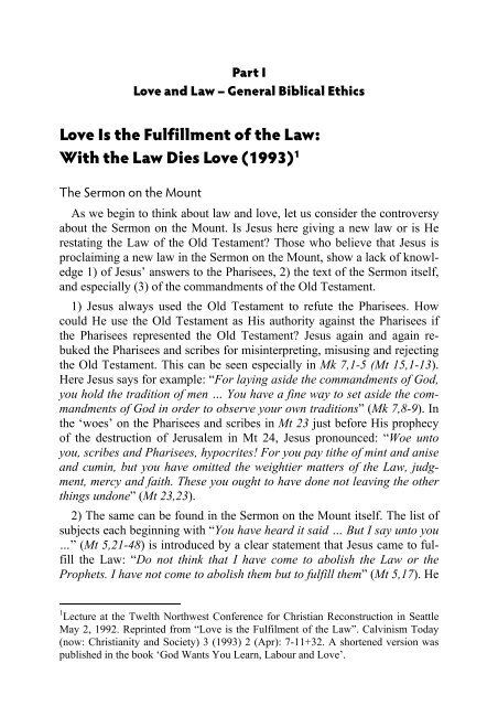 Love is the Fulfillment of Law - World Evangelical Alliance