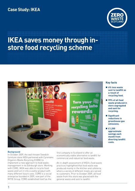 IKEA saves money through in- store food recycling scheme - Wrap