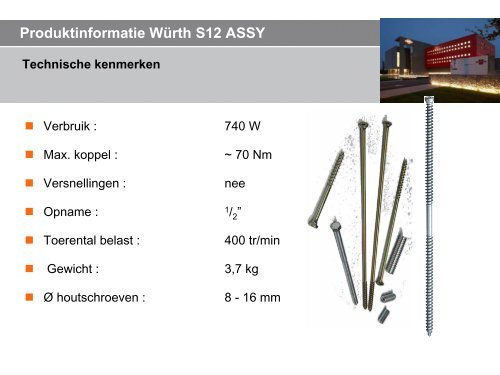 Produktinformatie Würth S12 ASSY