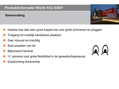 Produktinformatie Würth S12 ASSY