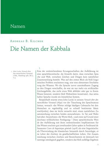 Andreas B. Kilcher: Die Namen der Kabbala (PDF) - Zeitschrift für ...