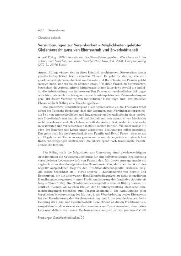 Christina Schoch, Vereinbarungen zur Vereinbarkeit - Möglichkeiten ...