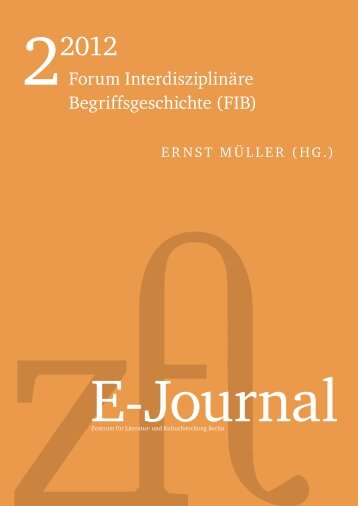 Forum Interdisziplinäre Begriffsgeschichte (FIB) - Zentrum für ...