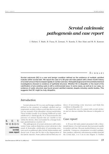 Scrotal calcinosis: pathogenesis and case report