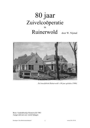 Ruinerwold - Zuivelhistorie Nederland