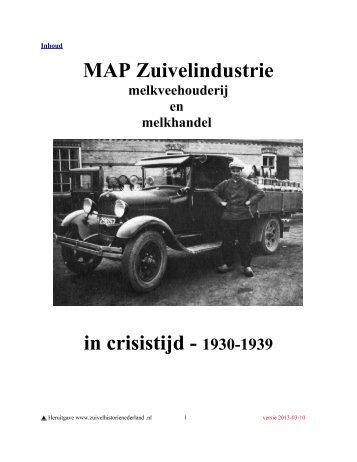 MAP Crisis 1929-1940 - Zuivelhistorie Nederland