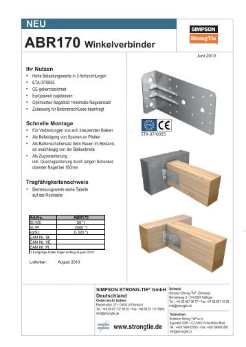 ABR170 Winkelverbinder - Bauen mit Holz