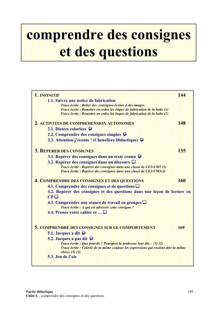 13 Comprendre Des Consignes Et Des Questions