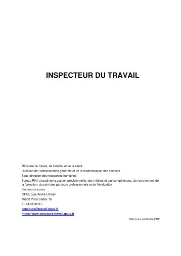 INSPECTEUR DU TRAVAIL