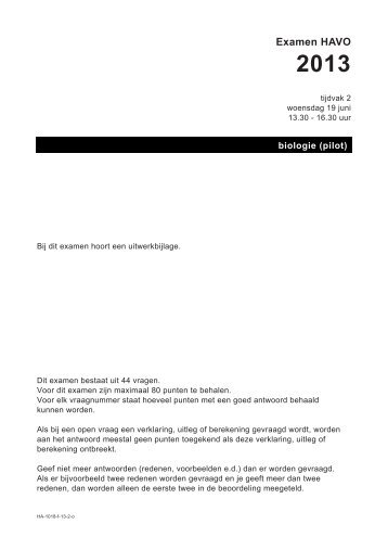 Examen HAVO 2013