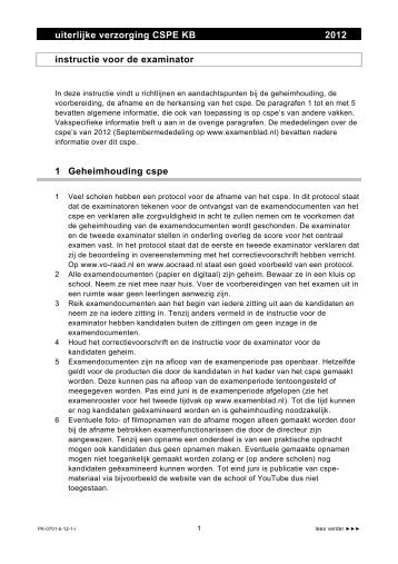 uiterlijke verzorging CSPE KB 2012 instructie voor de examinator 1 ...