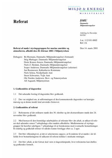 Referat af møde afholdt den 28. februar 2001 i Miljøstyrelsen
