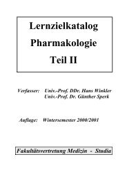 Lernzielkatalog Pharmakologie Teil II