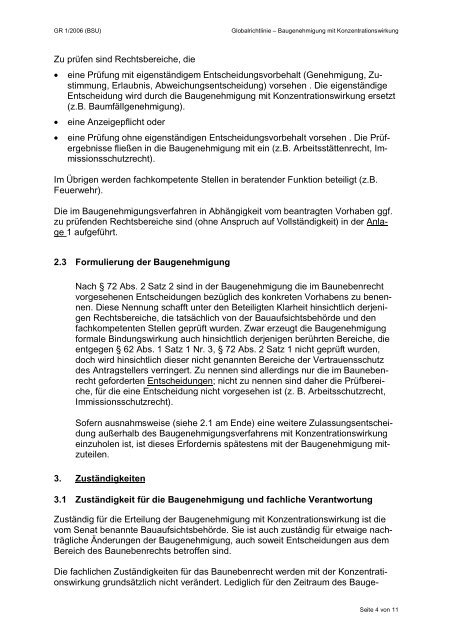 Baugenehmigung mit Konzentrationswirkung