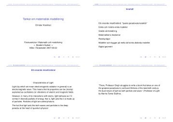 Tankar om matematisk modellering