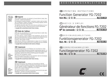 Function Generator FG-7202 Générateur de fonctions FG-7202 ...