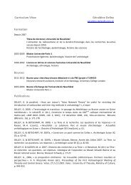 Curriculum Vitae - Université de Neuchâtel
