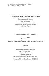 GÉNÉALOGIE DE LA FAMILLE BUGNET