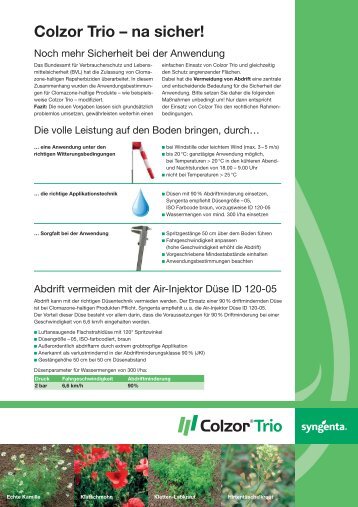 Colzor Trio - na sicher! - Syngenta