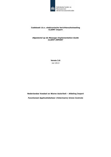 Codeboek MIG VWA versie 3.5 - Voedsel- en Waren Autoriteit