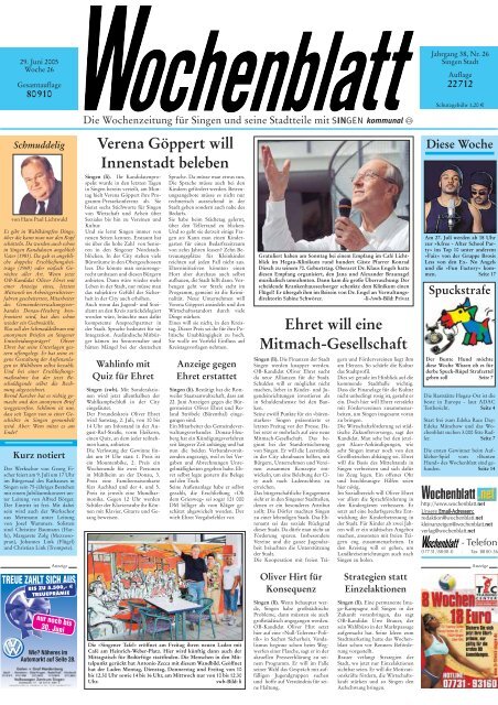 29. Juni 2005 - Singener Wochenblatt