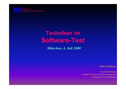 Software-Test - Software and Systems Engineering