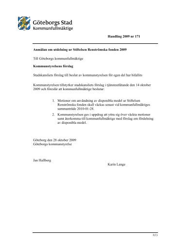 KF_Handling_2009_nr_171.pdf - Göteborg