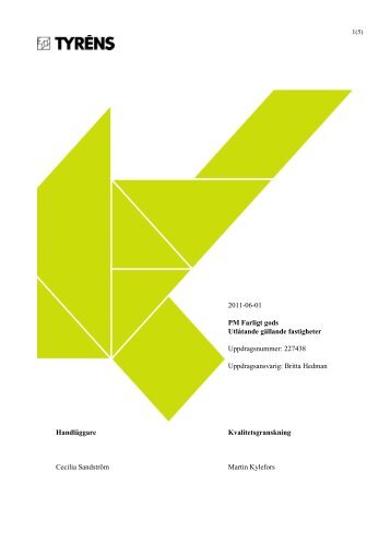PM Farligt gods fastigheter pdf, 350 kB - Göteborg