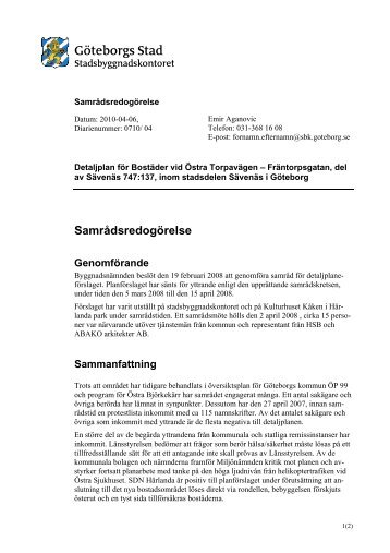 Samrådsredogörelse pdf, 1 239 kB - Göteborg