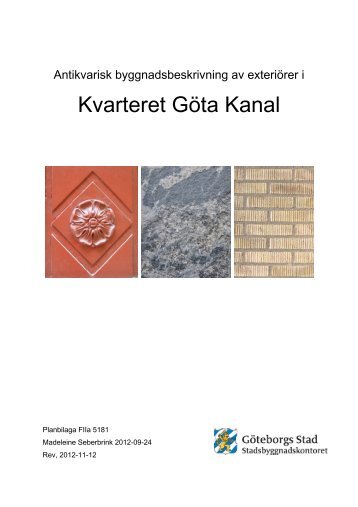 Antikvarisk byggnadsbeskrivning pdf, 7 702 kB - Göteborg
