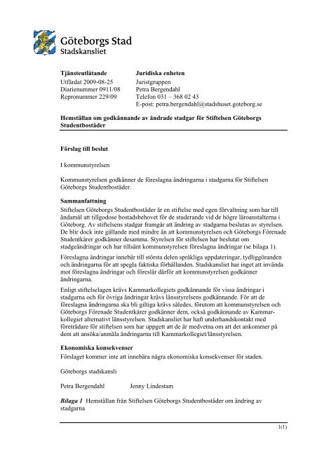 TU_Kommunstyrelsen_20090909_4.2.pdf - Göteborg