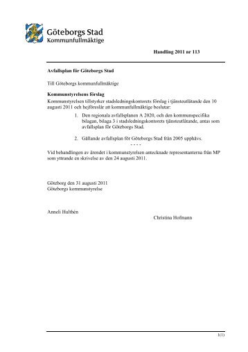 Den nya avfallsplanen - Göteborg