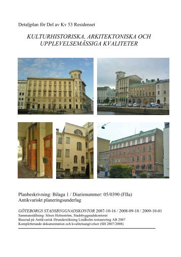 KULTURHISTORISKA, ARKITEKTONISKA OCH ... - Göteborg