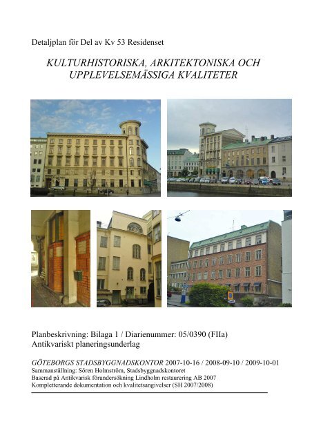 KULTURHISTORISKA, ARKITEKTONISKA OCH ... - Göteborg