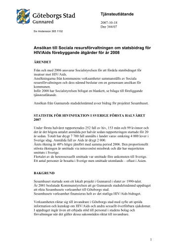 Tjänsteutlåtande Ansökan till Sociala resursförvaltningen om ...