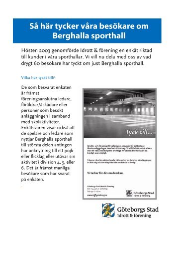 Så här tycker våra besökare om Berghalla sporthall