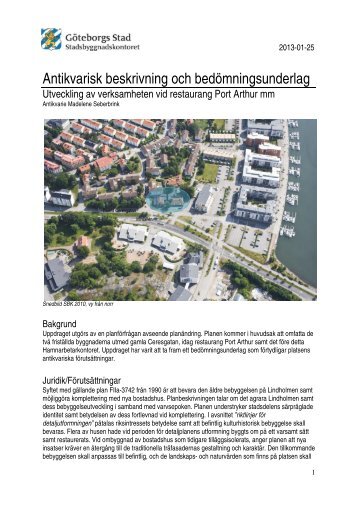 Antikvarisk beskrivning och bedömningsunderlag pdf, 2 ... - Göteborg