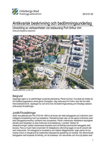Antikvarisk beskrivning och bedömningsunderlag pdf, 2 ... - Göteborg