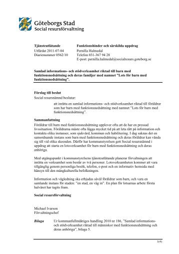 Tjänsteutlåtande Utfärdat 2011-07-04 Diarienummer ... - Göteborg